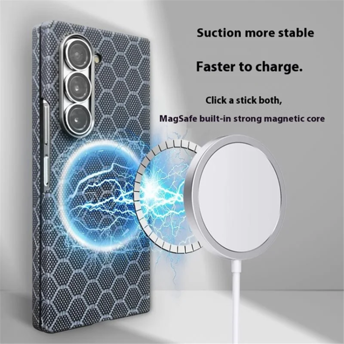 A-One Brand - Galaxy Z Fold 6 5G Mobilskal Magsafe Aramid Fiber - Honeycomb