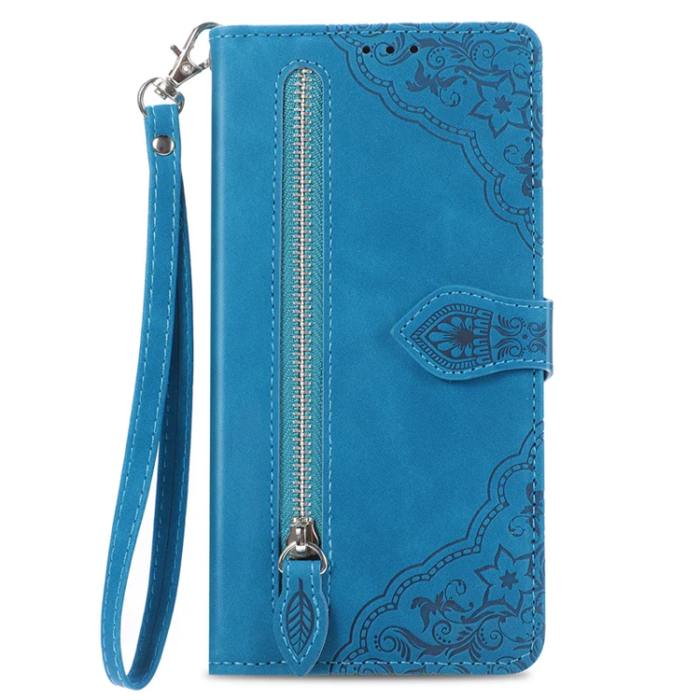 A-One Brand - Xiaomi 15 Ultra Plånboksfodral Flower Imprint Zipper - Blå