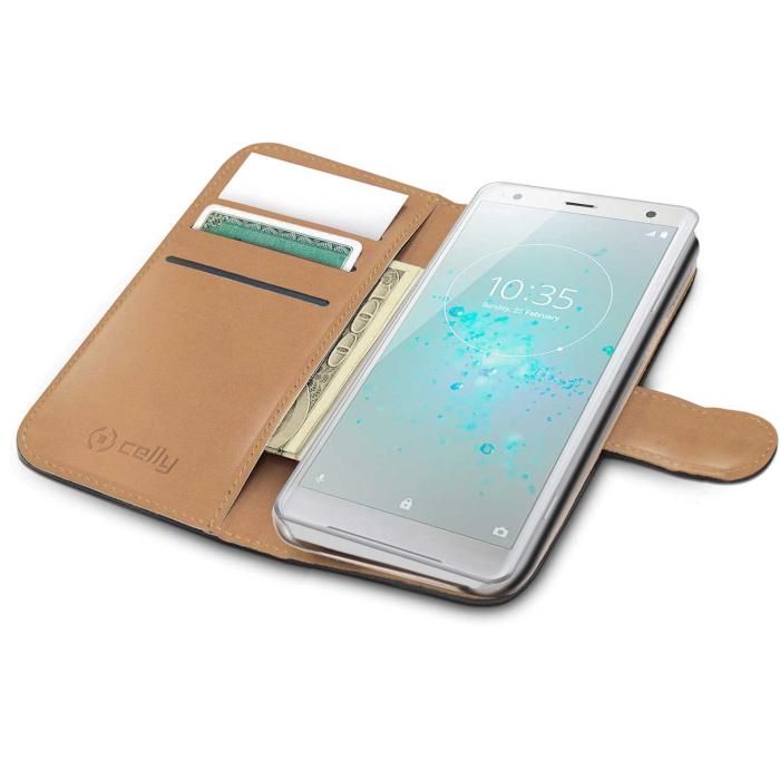 UTGATT5 - Celly Wallet Case Sony Xperia XZ2 - Svart