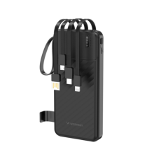Wozinsky - Wozinsky Powerbank W11-B 10000mAh 10W med Inbyggda Kablar