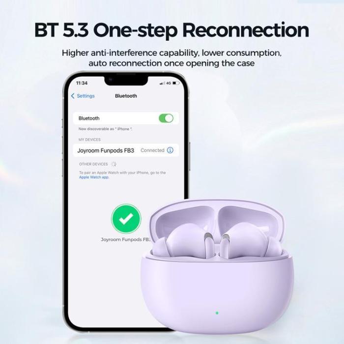 Joyroom - Joyroom TWS Funpods Series Bluetooth 5.3 Trådlösa Hörlurar - Lila