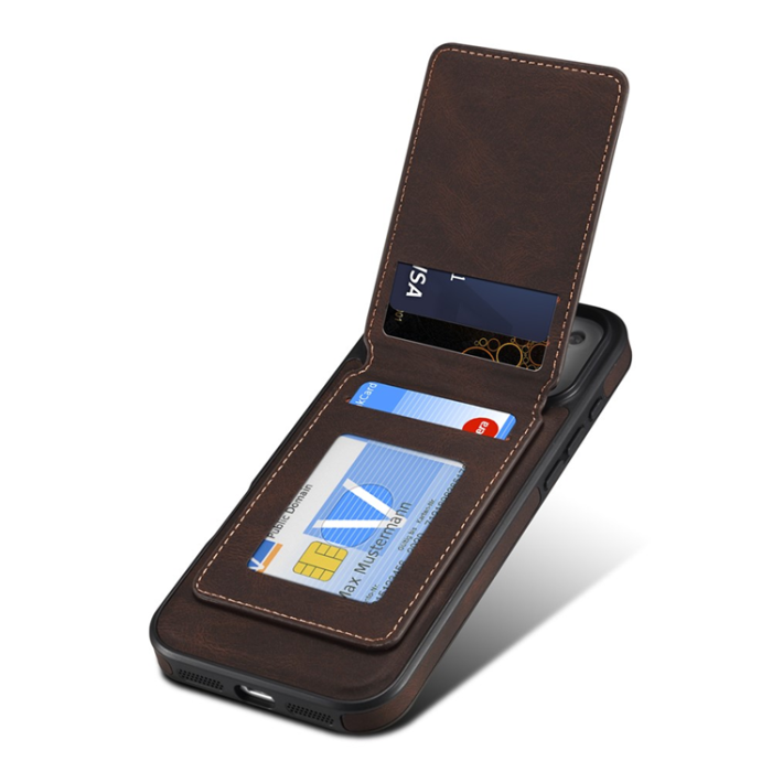 DENIOR - DENIOR D17 iPhone 17 Pro Max Mobilskal MagSafe Kortpåse - Brun