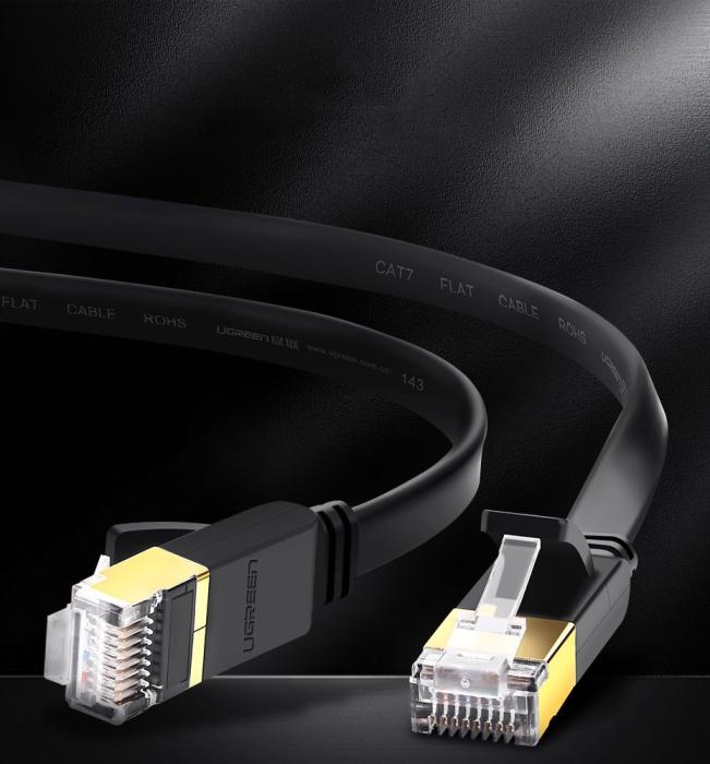 UTGATT5 - UGreen Ethernet Kabel RJ45 Cat 7 STP LAN 10 Gbps 1 m Svart