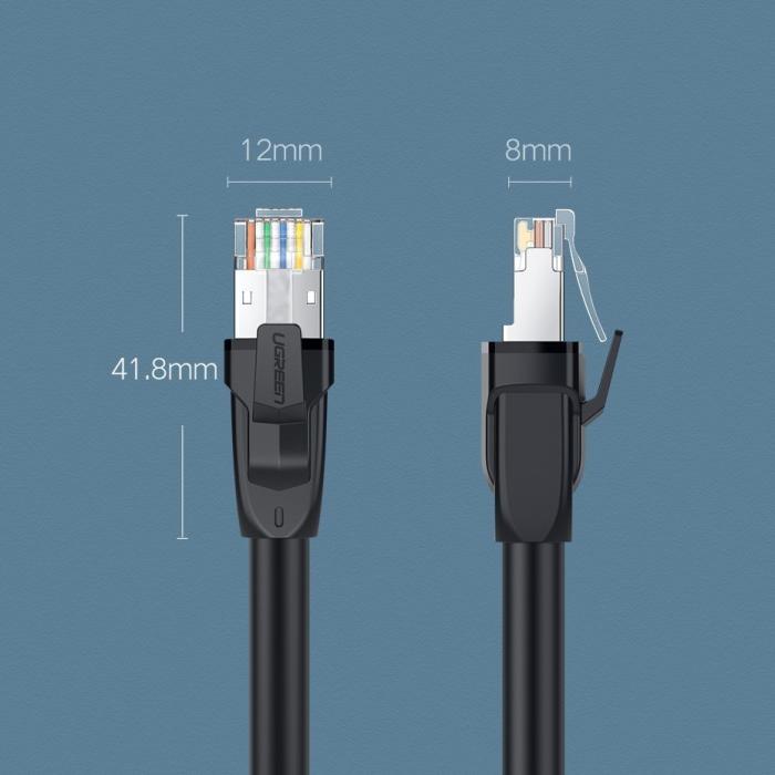 UTGATT5 - UGreen Ethernet Kabel RJ45 Cat 8 T568B 20 m Svart