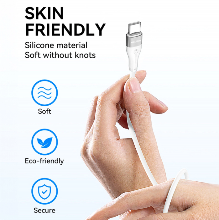 Wozinsky - Wozinsky USB-C till USB-C kabel PD 65W 2m - Vit