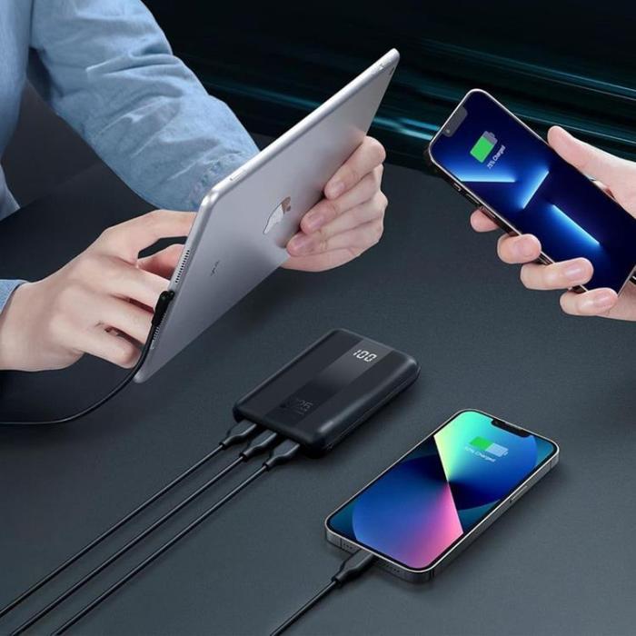 Forcell - Forcell Powerbank 10000 mAh 22.5W PD QC 3A Energo - Svart