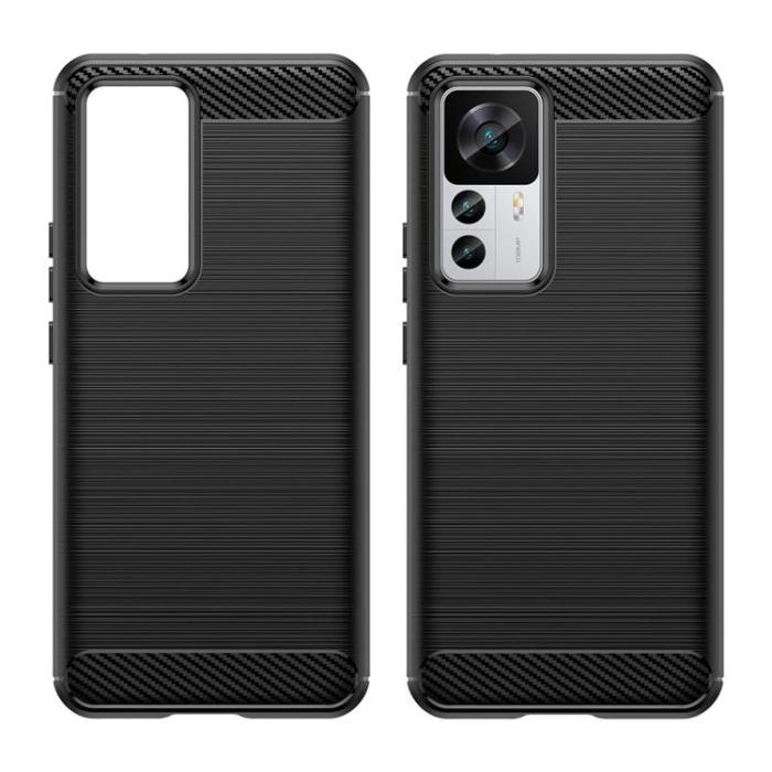 OEM - Xiaomi 12T/12T Pro Skal Carbon Flexible Silicone - Svart