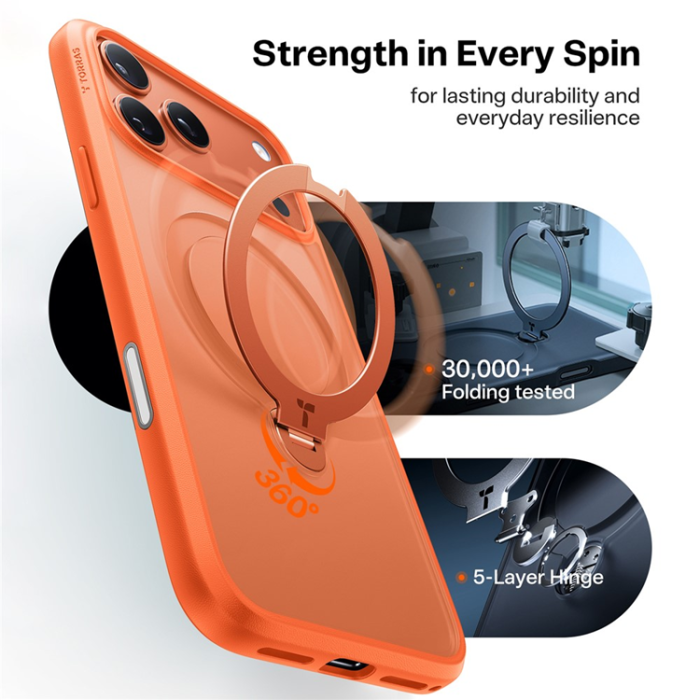 Torras - TORRAS iPhone 17 Pro Max Mobilskal MagSafe Rotating Kickstand