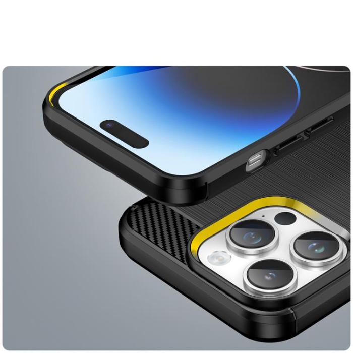 OEM - iPhone 14 Pro Skal Carbon Flexible Gel - Svart