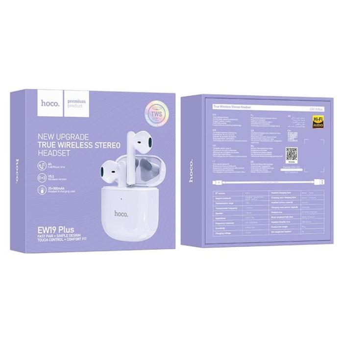 Hoco - Hoco Hörlurar Bluetooth TWS EW19 Plus - Lila