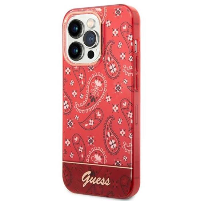 Guess - GUESS iPhone 14 Pro Max Skal Bandana Paisley - Röd