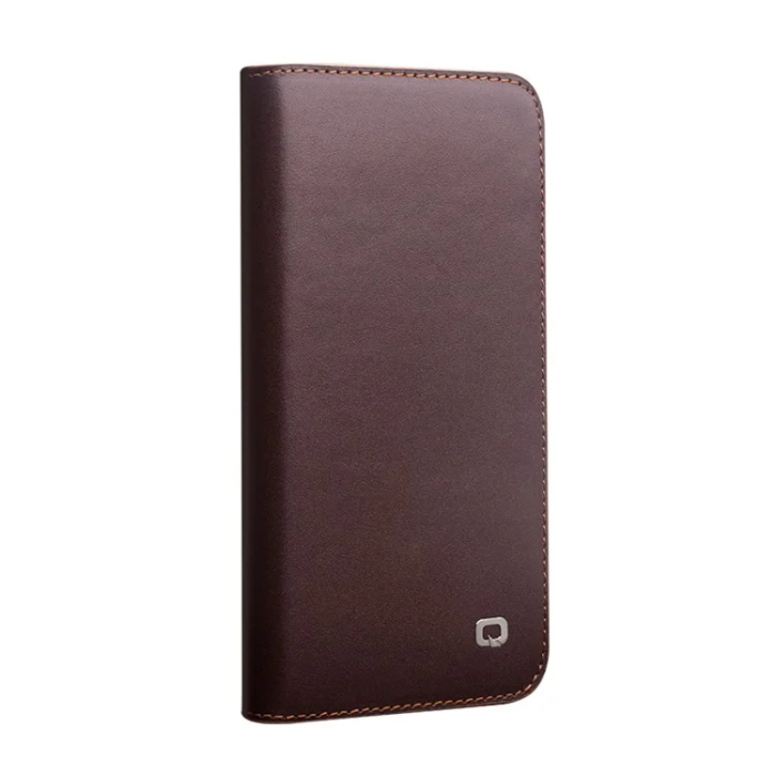 QIALINO - Qialino iPhone 12 Pro Plånboksfodral Äkta läder - Brun