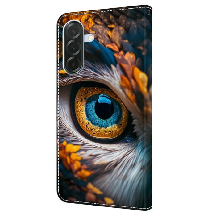 OEM - Samsung Galaxy A37 Plånboksfodral Mönstertryck Konstläder - Blå Ögon