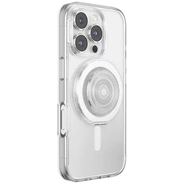 PopSockets - PopSockets MagSafe Popuphållare och Stativ Kick-Out Glitter - Transparent