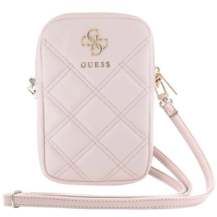 Guess - Guess Mobilväska Zip Quilted 4G - Rosa