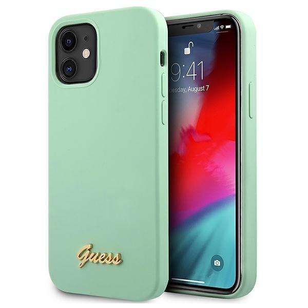 Guess Skal iPhone 12 Mini Metal Logo Script - Grön | 2353 | AlltMobil