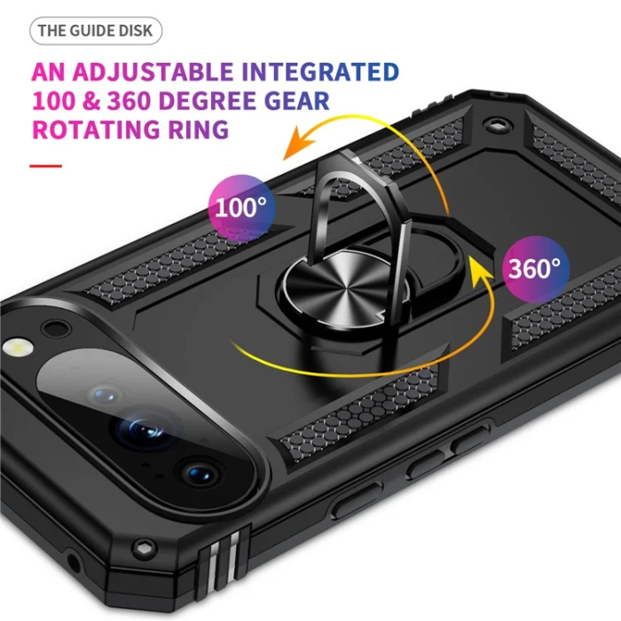 A-One Brand - Google Pixel 10/10 Pro Mobilskal Kickstativ - Svart