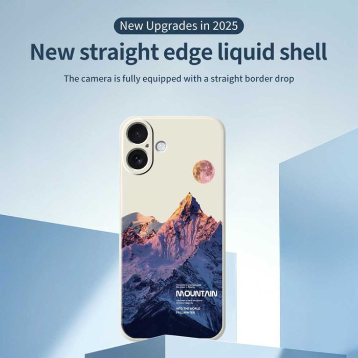 A-One Brand - iPhone 17 Mobilskal Blue Snow Mountain Pattern TPU - Lila