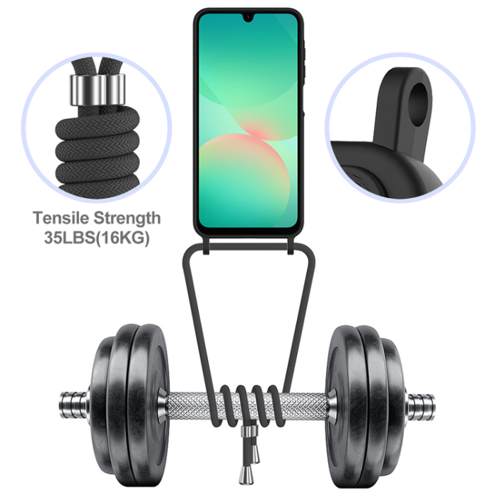 OEM - Mobilskal till Galaxy A37 5G TPU med Korthållare och Axelband - Svart
