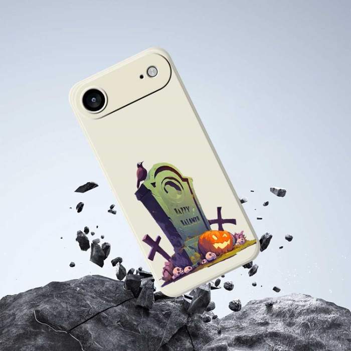 A-One Brand - iPhone Air Mobilskal med Halloween Tombstone Pattern TPU - Grön