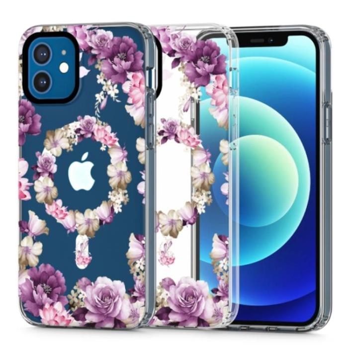 UTGATT - Tech-Protect iPhone 12/12 Pro Mobilskal Magsafe Magmood - Rose Floral