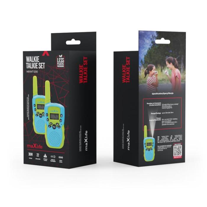 Maxlife - Maxlife Walkie-Talkie Set MXWT-200 - Grön/Blå