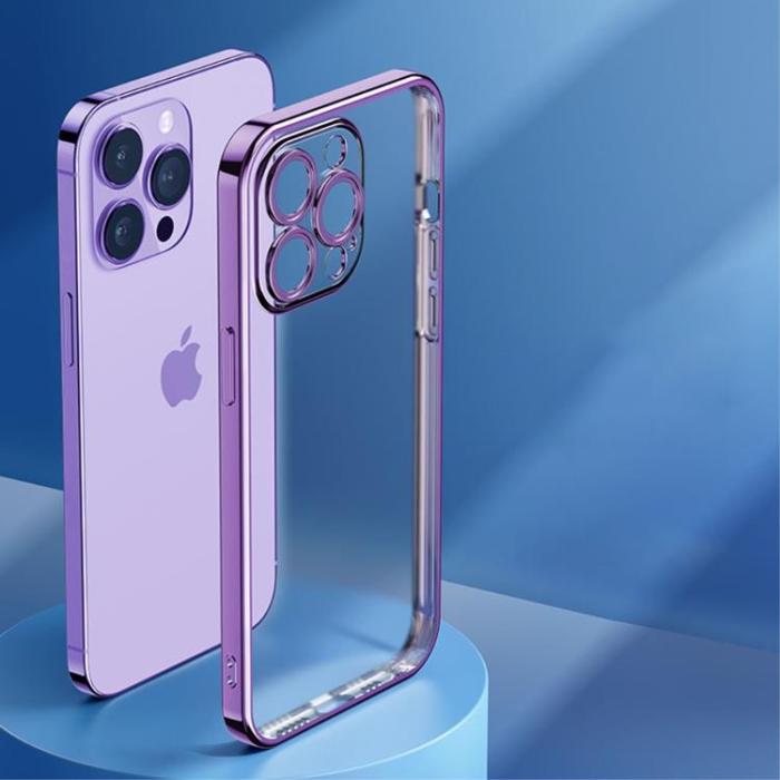 ROCK - ROCK iPhone 14 Pro Skal Electroplating Matte - Lila