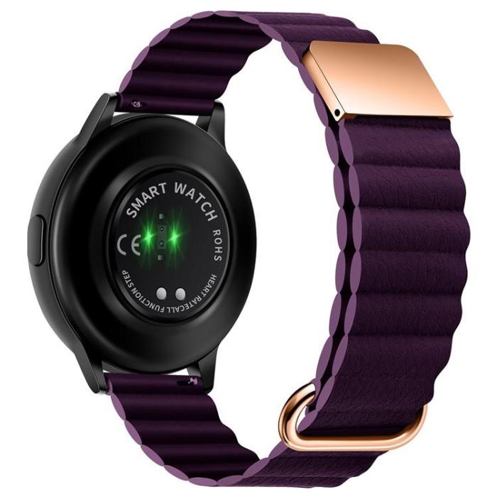 A-One Brand - Galaxy Watch Armband Äkta Läder (20mm) - Cherry