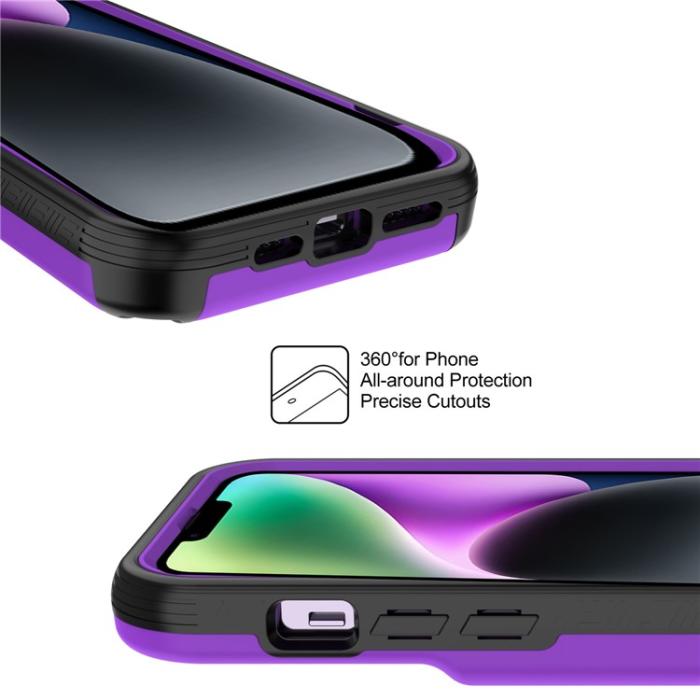 OEM - iPhone 14 Plus Skal Korthållare Mirror Kickstand - Lila