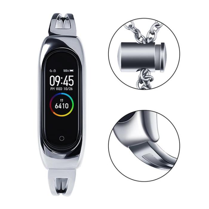 OEM - Metall Ersättningsarmband till Xiaomi Mi Band 6/5/4/3 - Silver