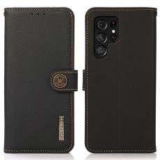 OEM - KHAZNEH Samsung Galaxy S26 Ultra Pl&aring;nboksfodral &Auml;kta L&auml;der - Svart