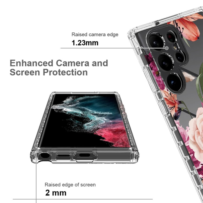 OEM - Galaxy S23 Ultra Skal Pattern Printing - Lila Flower