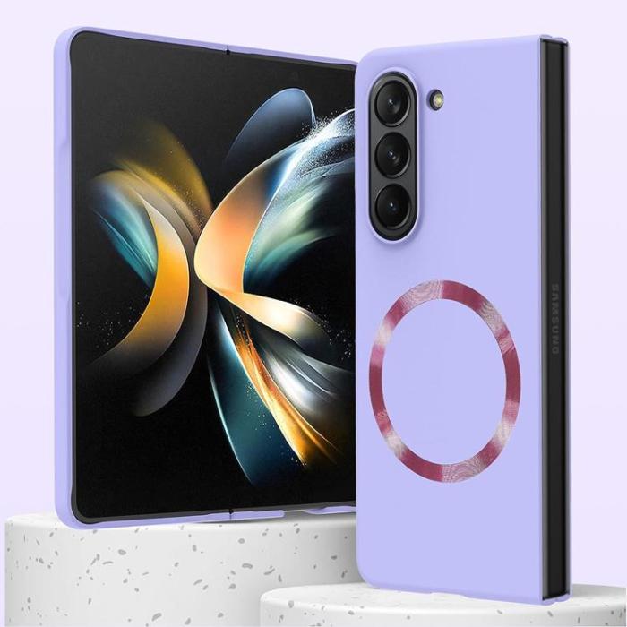 OEM - Galaxy Z Fold 5 Mobilskal Magsafe Skin-touch PC Slim - Lila