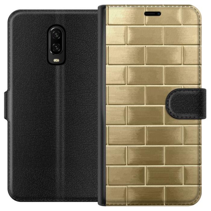 iSecrets - Plånboksfodral till OnePlus 6T med Gyllene Murstenar