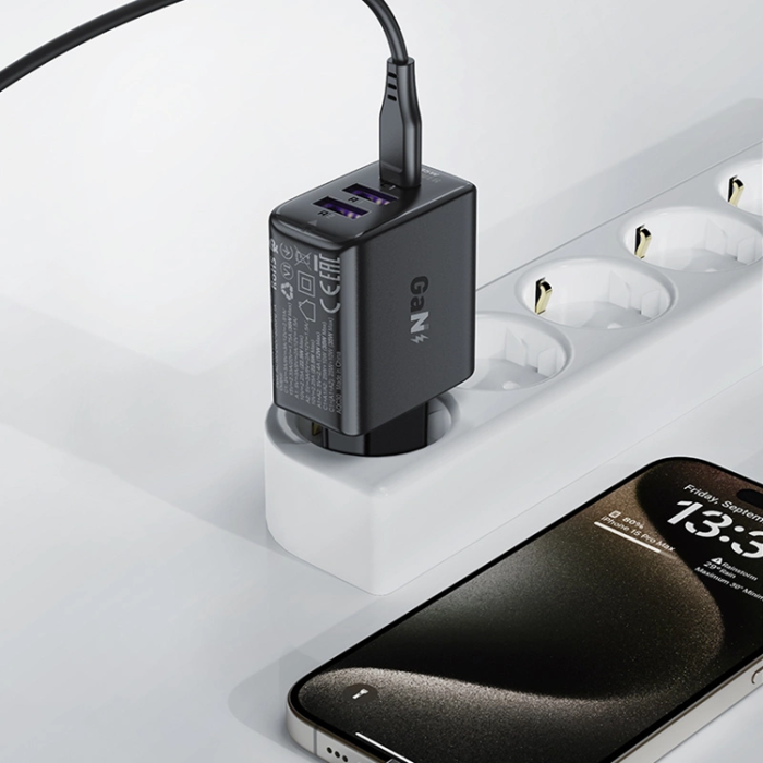 Acefast - Acefast A57 PD 35W GaN Väggladdare 2 x USB-A + USB-C - Svart