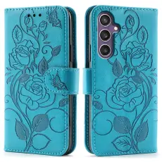 A-One Brand - Galaxy S26 Konstl&auml;der Pl&aring;nboksfodral Imprinted Rosa Butterfly - Bl&aring;