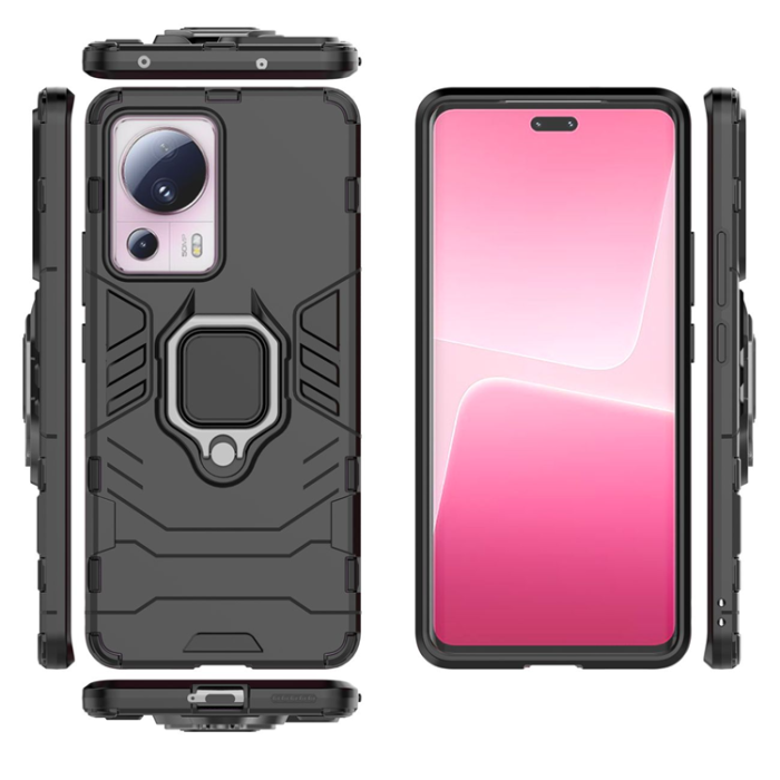 OEM - Xiaomi 13 Lite Mobilskal Ring Armor Magnetic Hållare - Svart