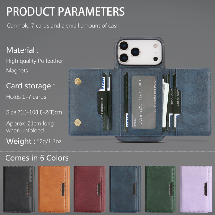 A-One Brand - iPhone 17 Pro Mobilskal MagSafe Kickstand Tri-fold Korthållare