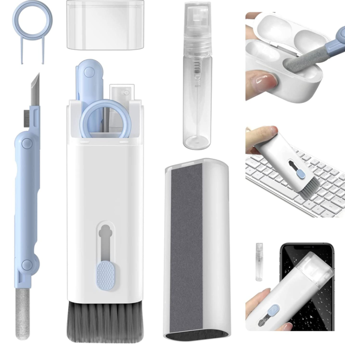A-One Brand - 7in1 Airpods 1/2/3/Pro Electronic Cleaner Kit - Blå/Vit