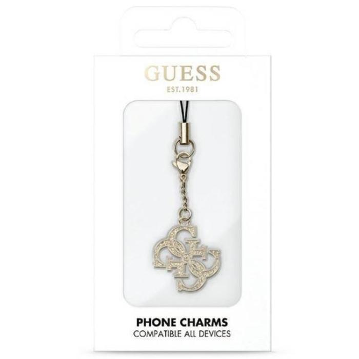 Guess - Guess Mobilrem Glitter Charm - Guld