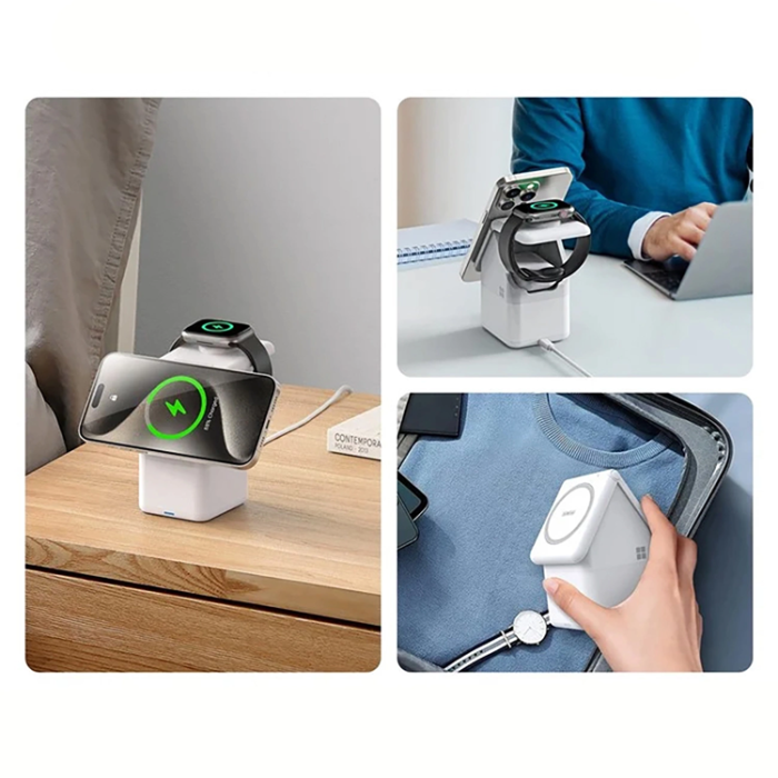 DUZZONA - Duzzona 4-in-1 Trådlös Laddare Magsafe iPhone, Apple Watch, AirPods W20 15W
