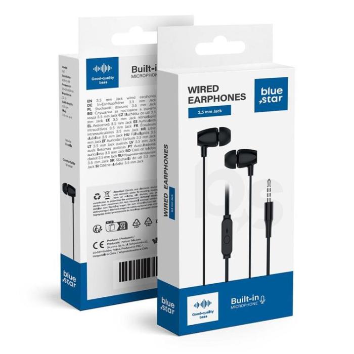Blue Star - Blue Star Trådbunden Hörlurar Jack 3.5 mm Mikrofon 1.2m PA-E67