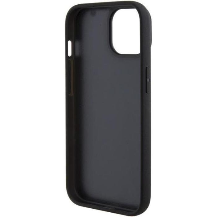 BMW - BMW iPhone 15 Mobilskal Läder Hot Stamp - Svart