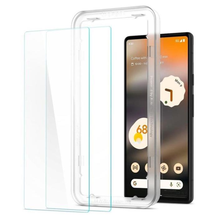 Spigen - [2-Pack] Spigen Google Pixel 6a Härdat Glas Skärmskydd Slim