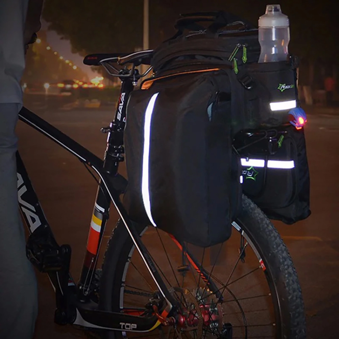 Rockbros - Rockbros A6-03BK Cykelväska för Bagageutrymme 35 L med Utfällbara Fickor