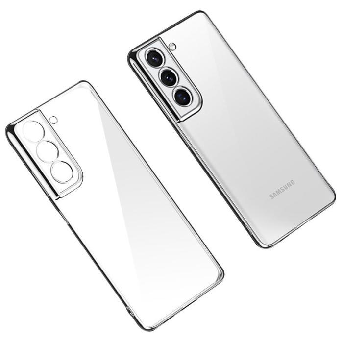 SULADA - SULADA Transparent Mobilskal Electroplating PC för Galaxy S21+ 5G Silver
