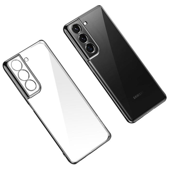 SULADA - SULADA Transparent Mobilskal Electroplating PC för Galaxy S21+ 5G - Svart