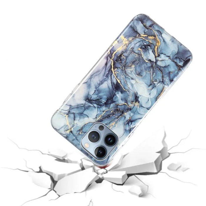Taltech - iPhone 14 Pro Max Mobilskal Marble Pattren - Grå