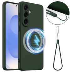 OEM - Mobilskal f&ouml;r Samsung Galaxy S26 Magnetiskt Anti-Drop Silikon - M&ouml;rkgr&ouml;n