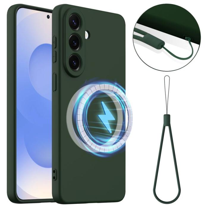 OEM - Mobilskal för Samsung Galaxy S26 Magnetiskt Anti-Drop Silikon - Mörkgrön